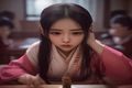 堇美香线上见面会直播截图，与粉丝互动交流，笑容灿烂